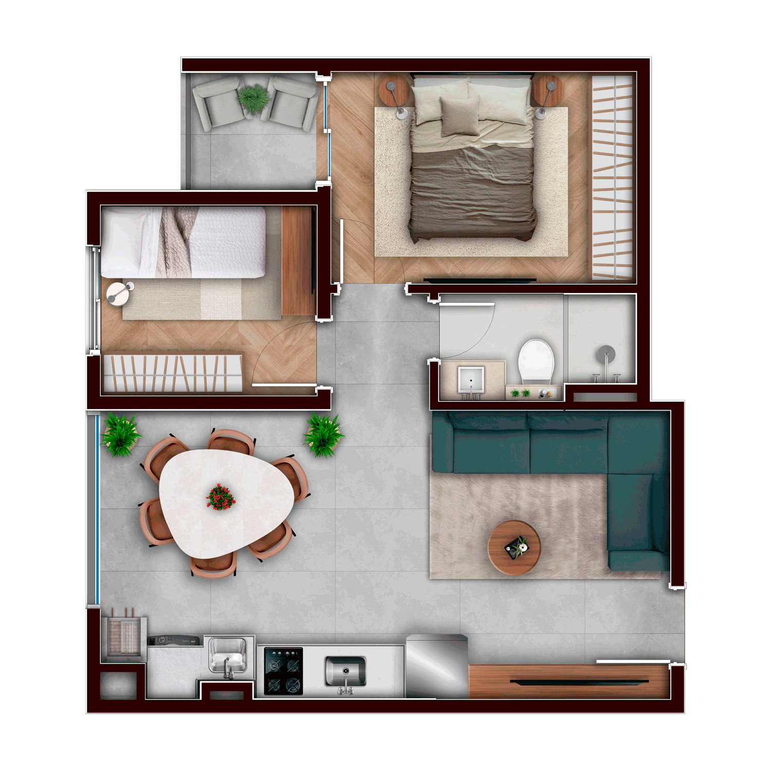 Planta 44,54 m²